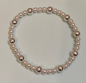 eNewton | Pearl Sincerity Pattern 4mm Bead Bracelet - 6mm Sterling Silver