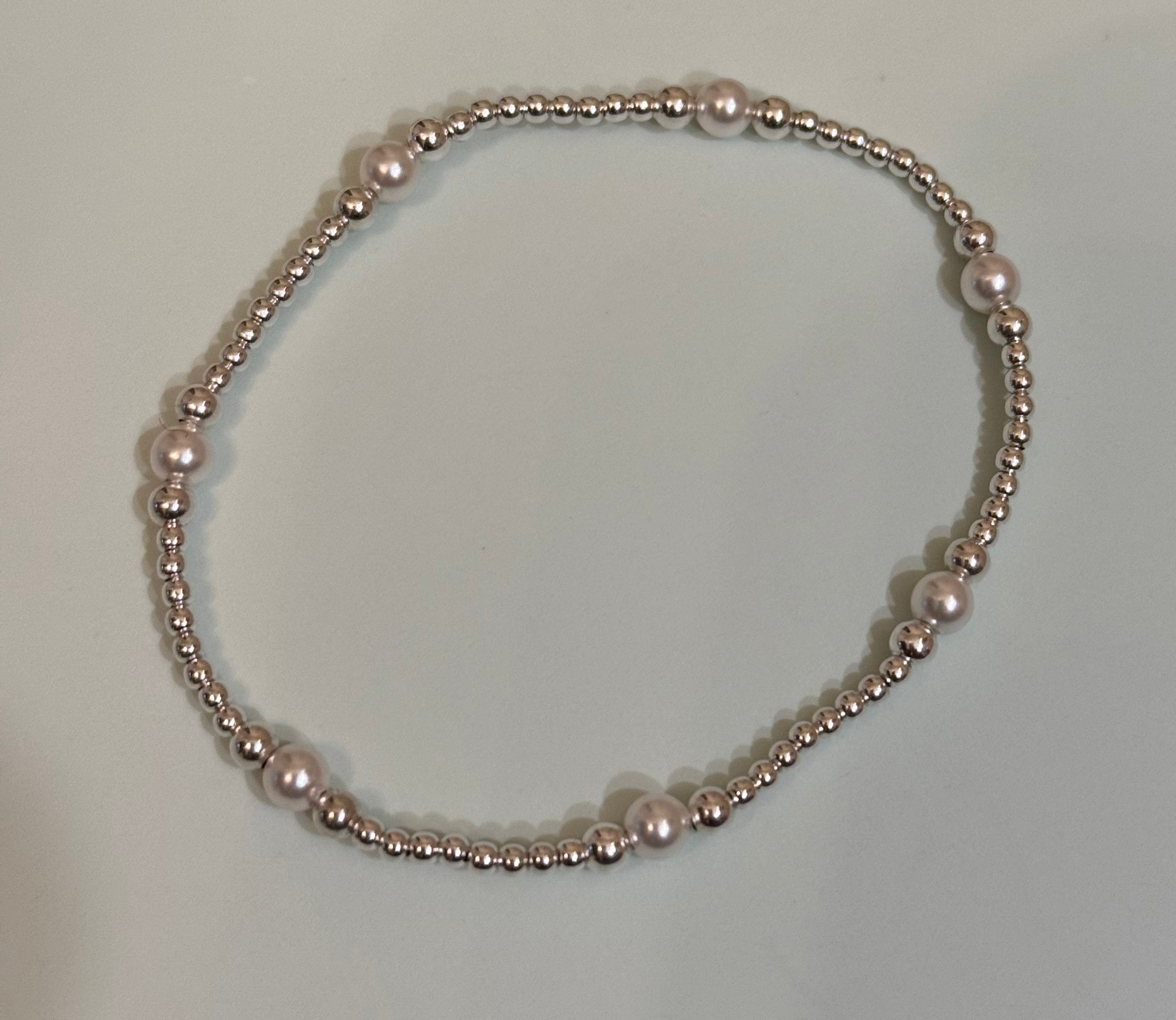 eNewton | Purpose Pearl 4mm Bead Bracelet - Sterling