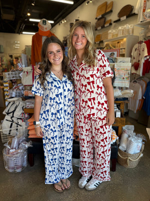 Charlotte Bows PJ Pants Set Blue & White