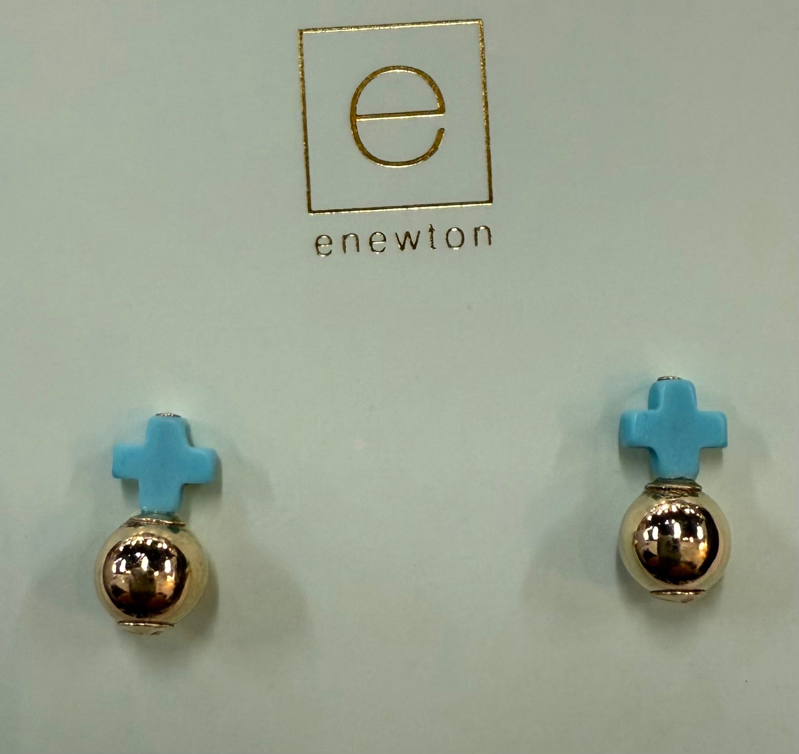 eNewton | Signature Cross Small Stud - Classic Gold
