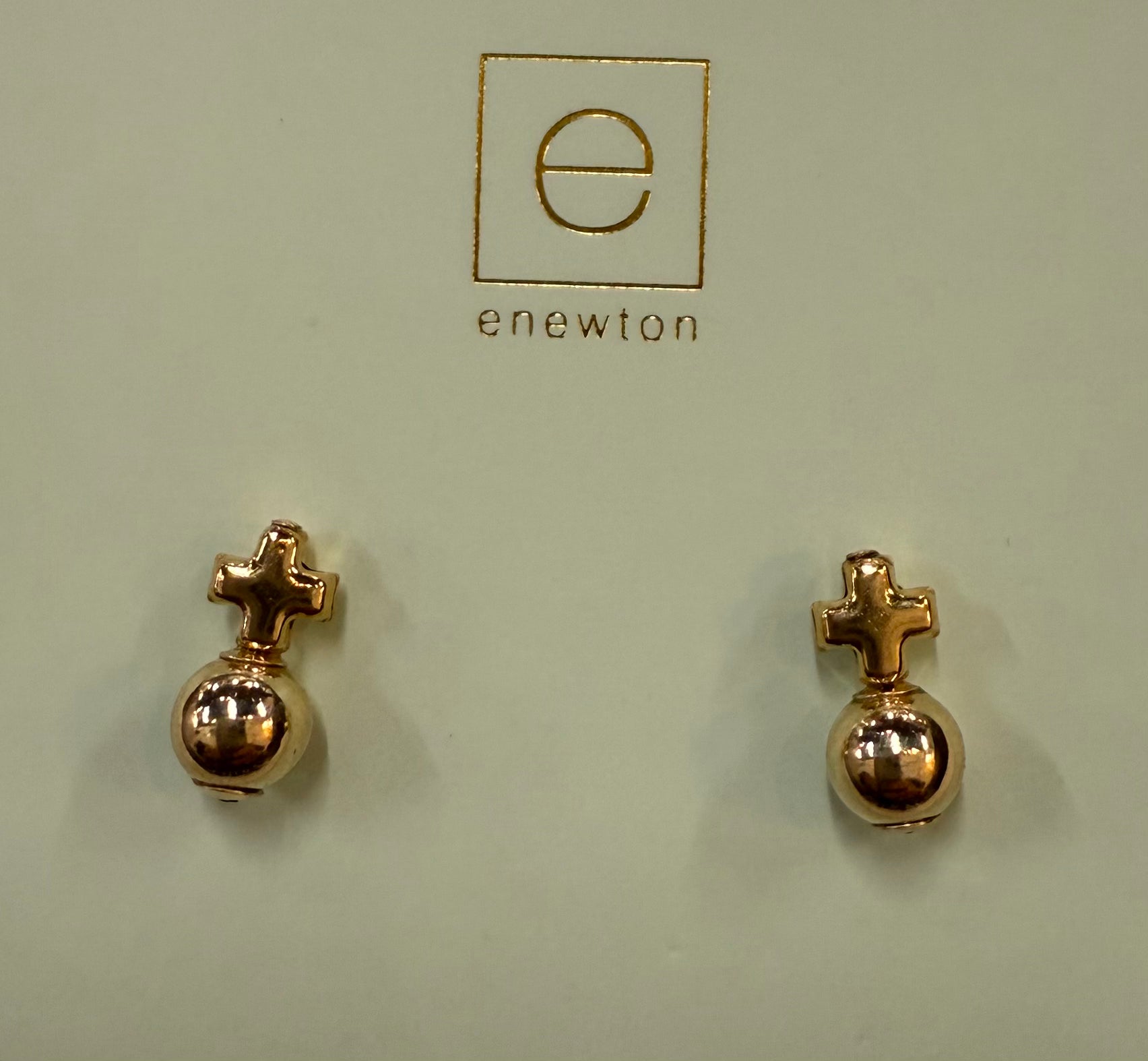 eNewton | Signature Cross Small Stud - Classic Gold