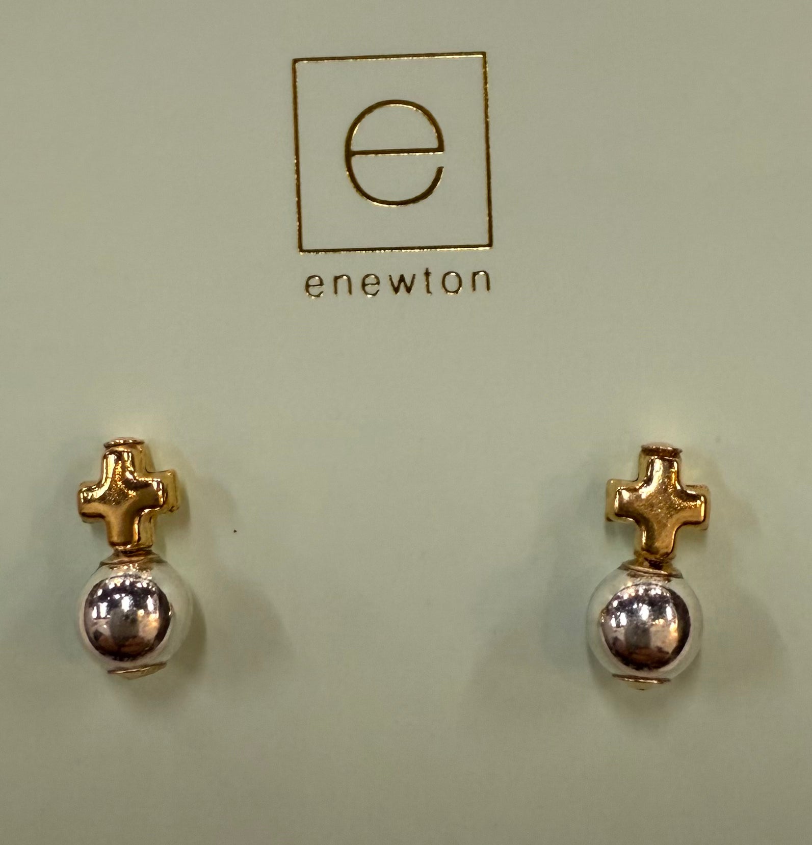 eNewton | Signature Cross Small Stud - Classic Gold