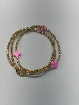 E Newton Valentine's Set of 3 Bracelets Bright Pink