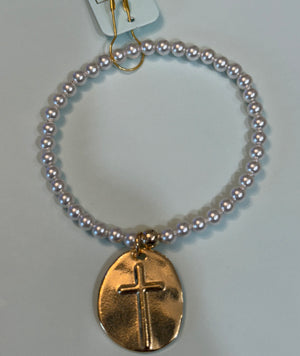 eNewton | Classic Pearl 4mm Bracelet - Inspire Gold Charm