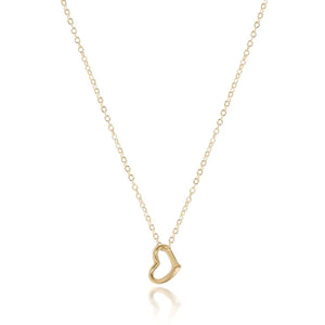 E Girl 14” Necklace Gold - Love Small Gold Charm