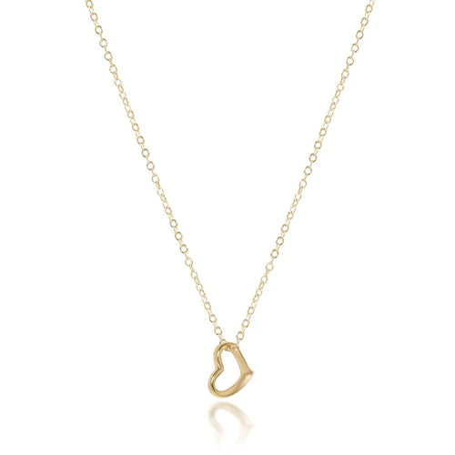 E Girl 14” Necklace Gold - Love Small Gold Charm