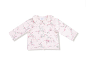 Angel Dear | French Terry Antoinette Floral Tweed Style Jacket with Bow Pockets