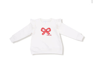 Angel Dear | Candy Canes Ruffle Shoulder Sweatshirt