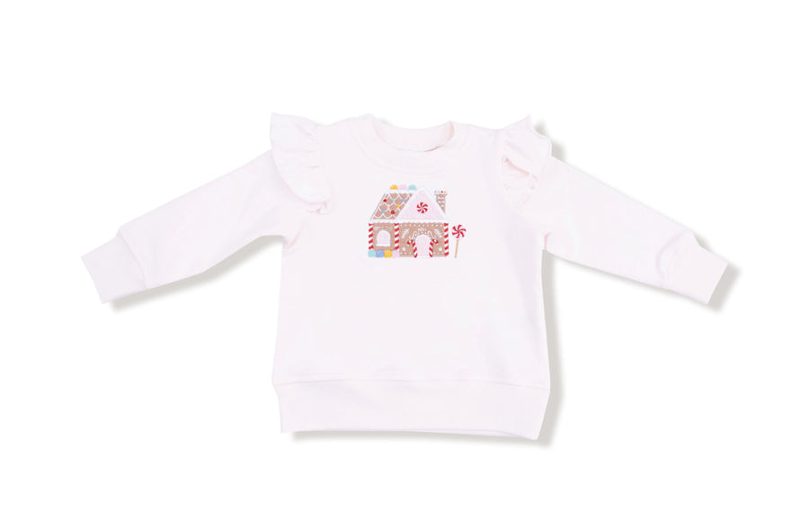 Angel Dear | Gingerbread Ruffle Shoulder Sweatshirt