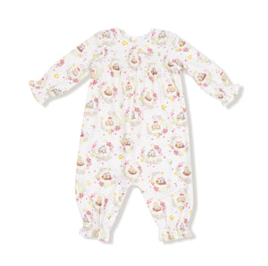 Angel Dear | Floral Owl Families Smocked Romper