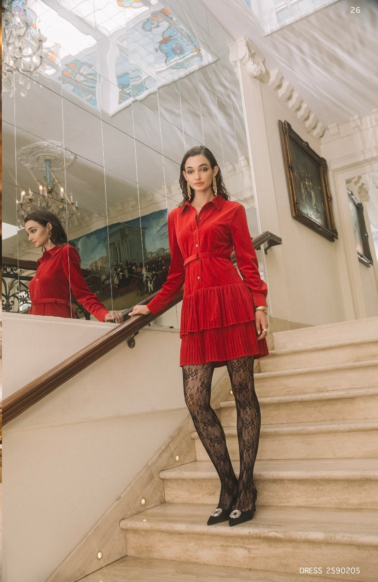 Red  Tiered Dress