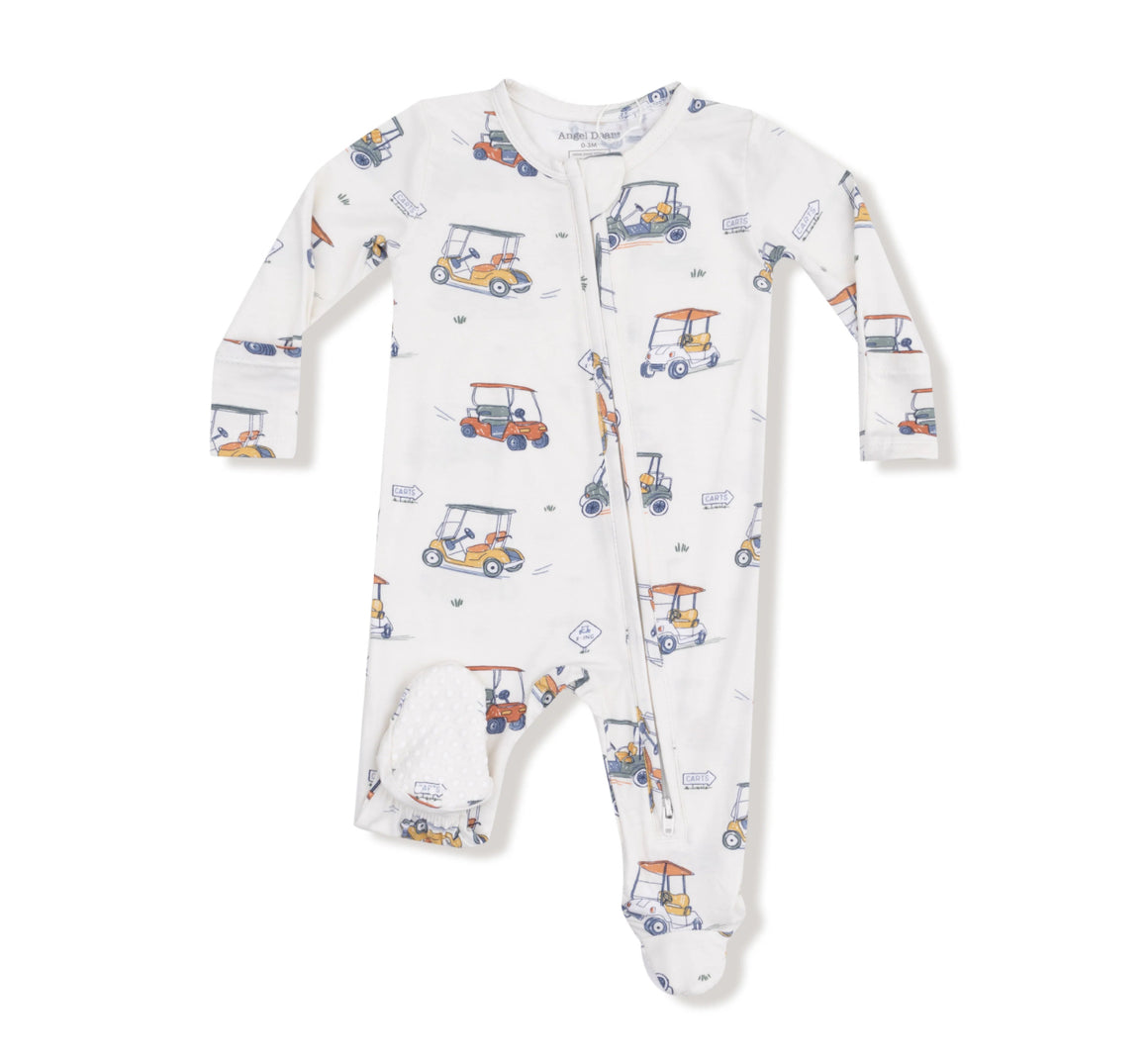 Angel Dear | Zooming Golf Carts 2 Way ZIpper Footie