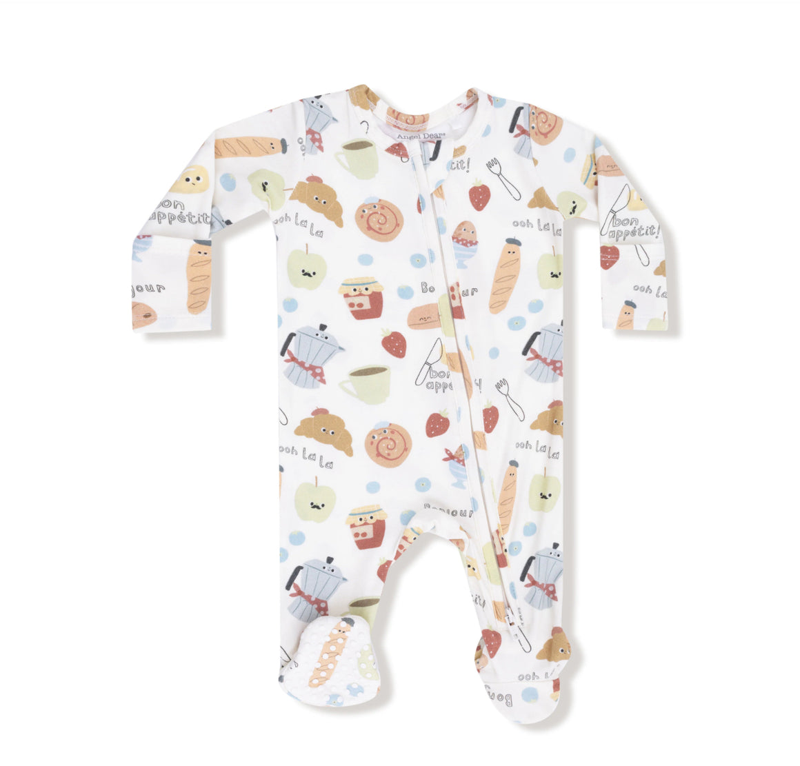 Angel Dear | Bonjour Breakfast 2 Way ZIpper Footie