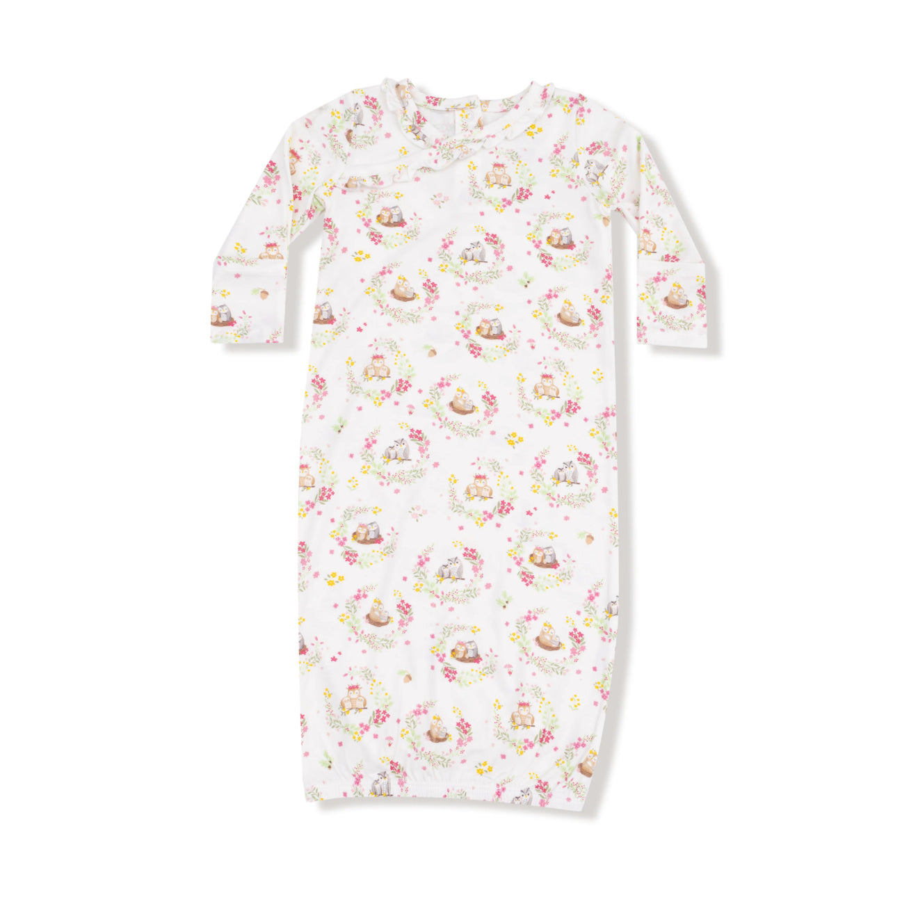 Angel Dear | Floral Owl Families Kimono Gown 0-3 Month