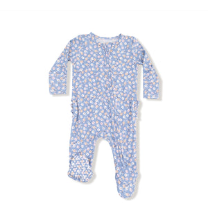 Angel Dear | Country Calico Ruffle Back 2 Way ZIpper Footie