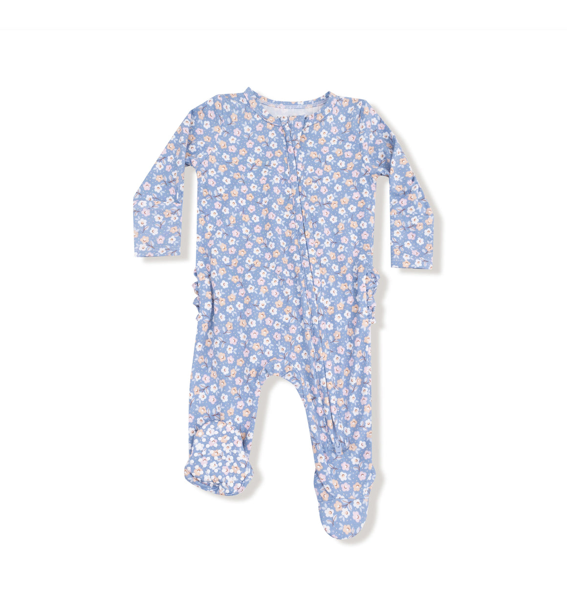 Angel Dear | Country Calico Ruffle Back 2 Way ZIpper Footie
