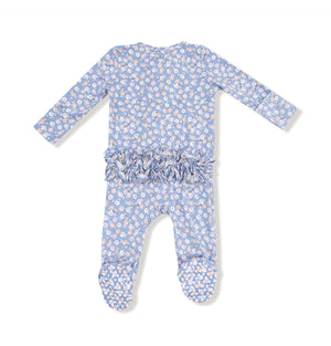 Angel Dear | Country Calico Ruffle Back 2 Way ZIpper Footie