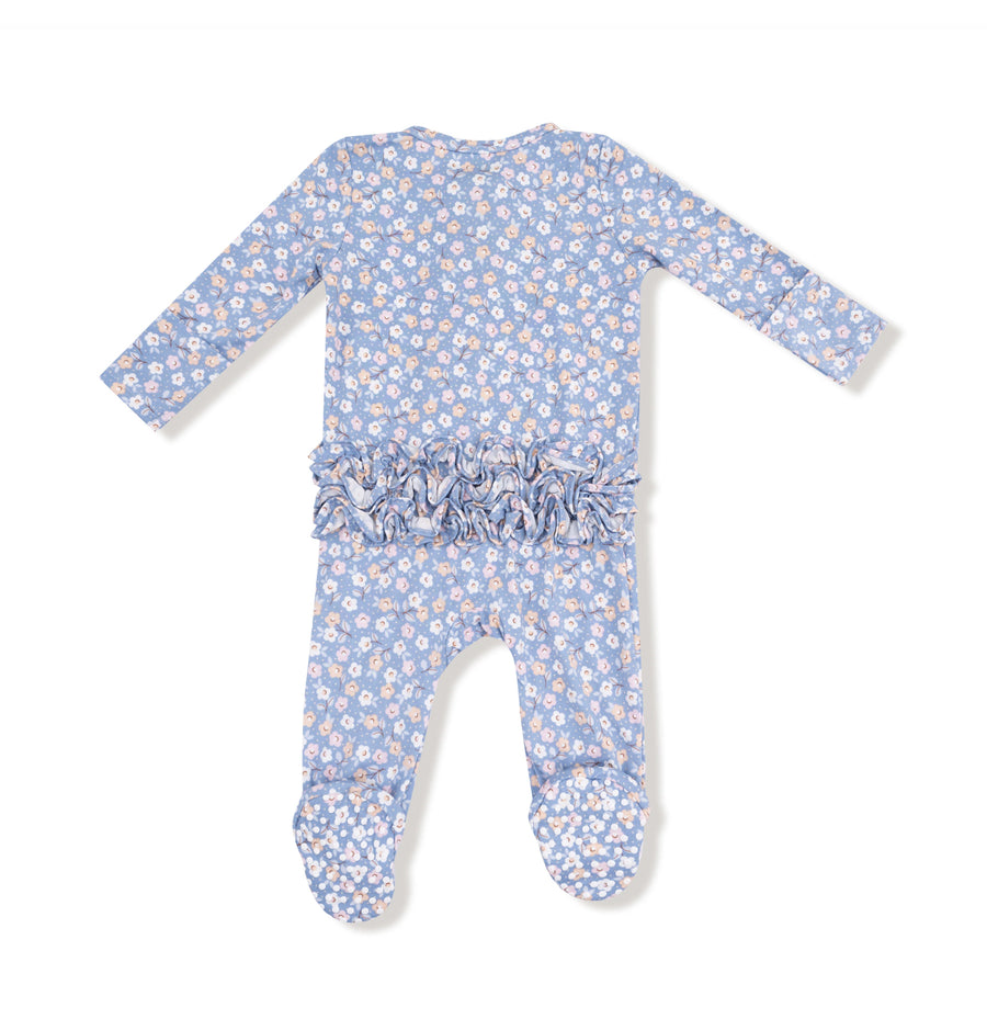 Angel Dear | Country Calico Ruffle Back 2 Way ZIpper Footie