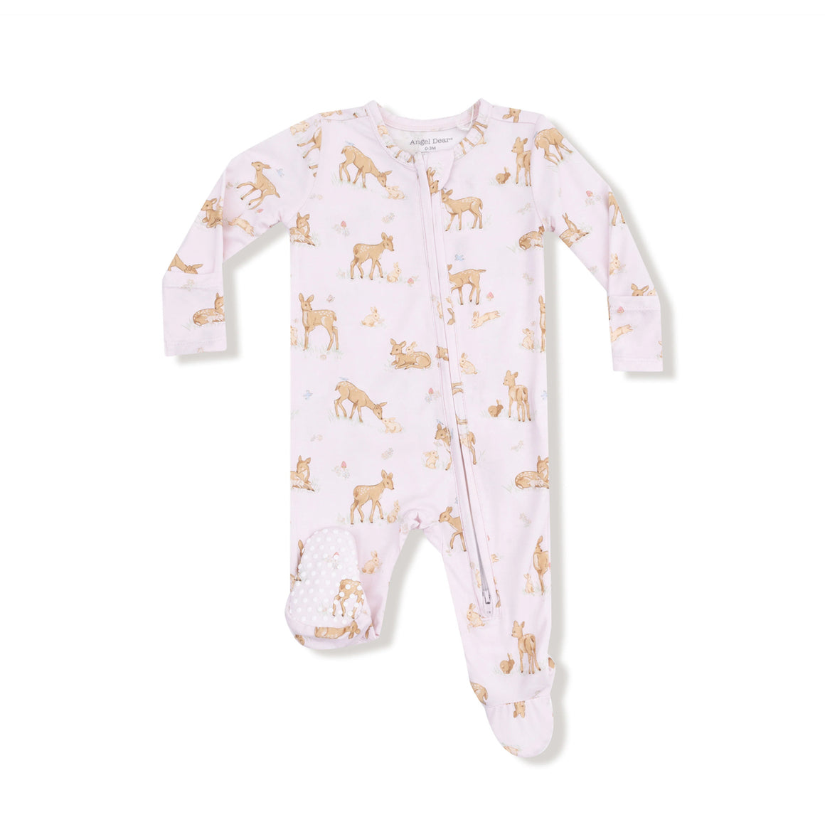 Angel Dear | Little Fawn Ruffle Back 2 Way ZIpper Footie