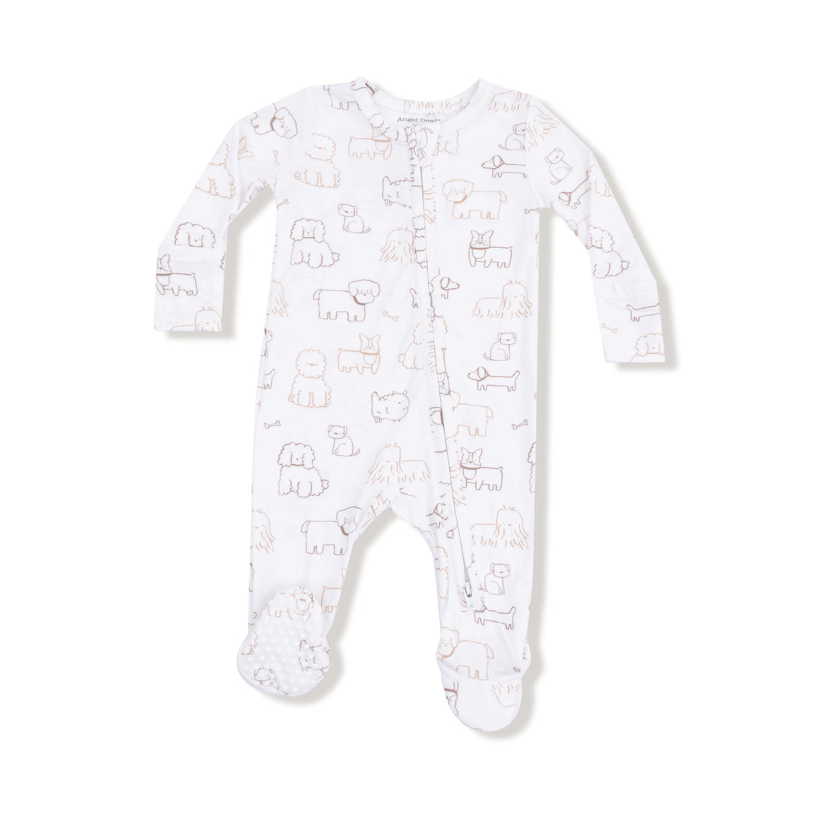 Angel Dear | Neutral Pups 2 Way ZIpper Footie