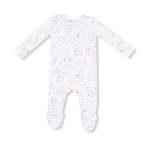 Angel Dear | Neutral Pups 2 Way ZIpper Footie