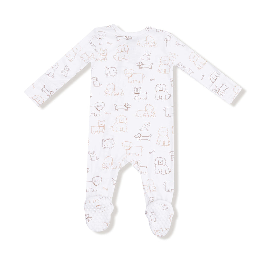 Angel Dear | Neutral Pups 2 Way ZIpper Footie
