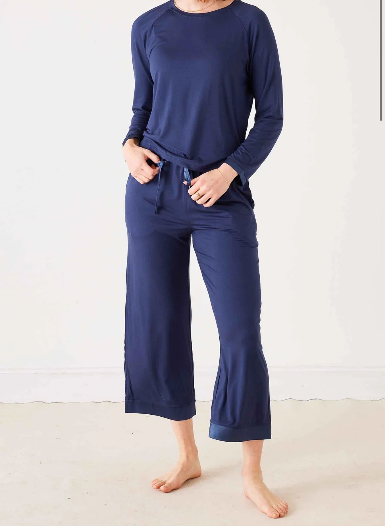 MERSEA | Satin Sailor Modal Pajama Set