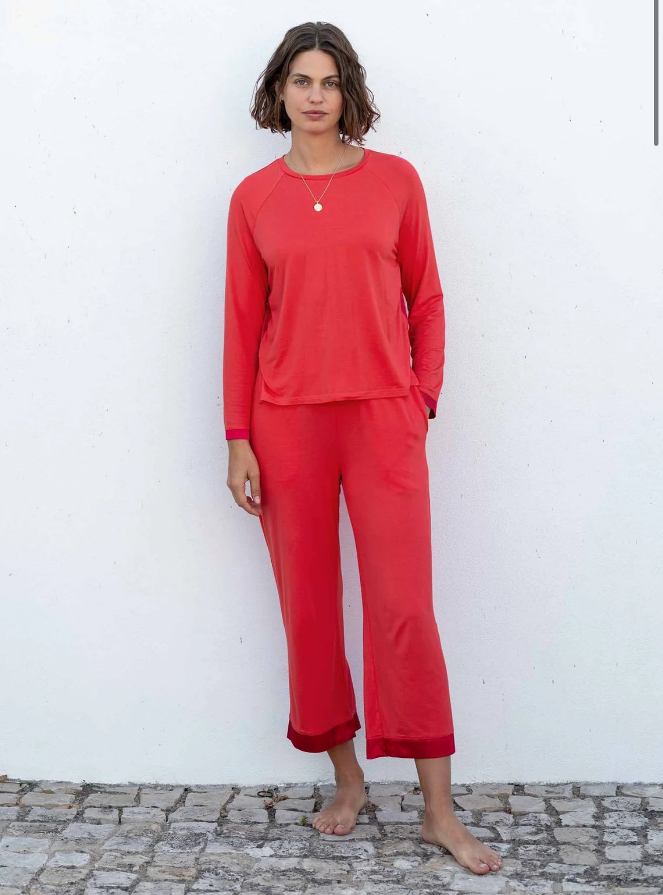 MERSEA | Satin Sailor Modal Pajama Set