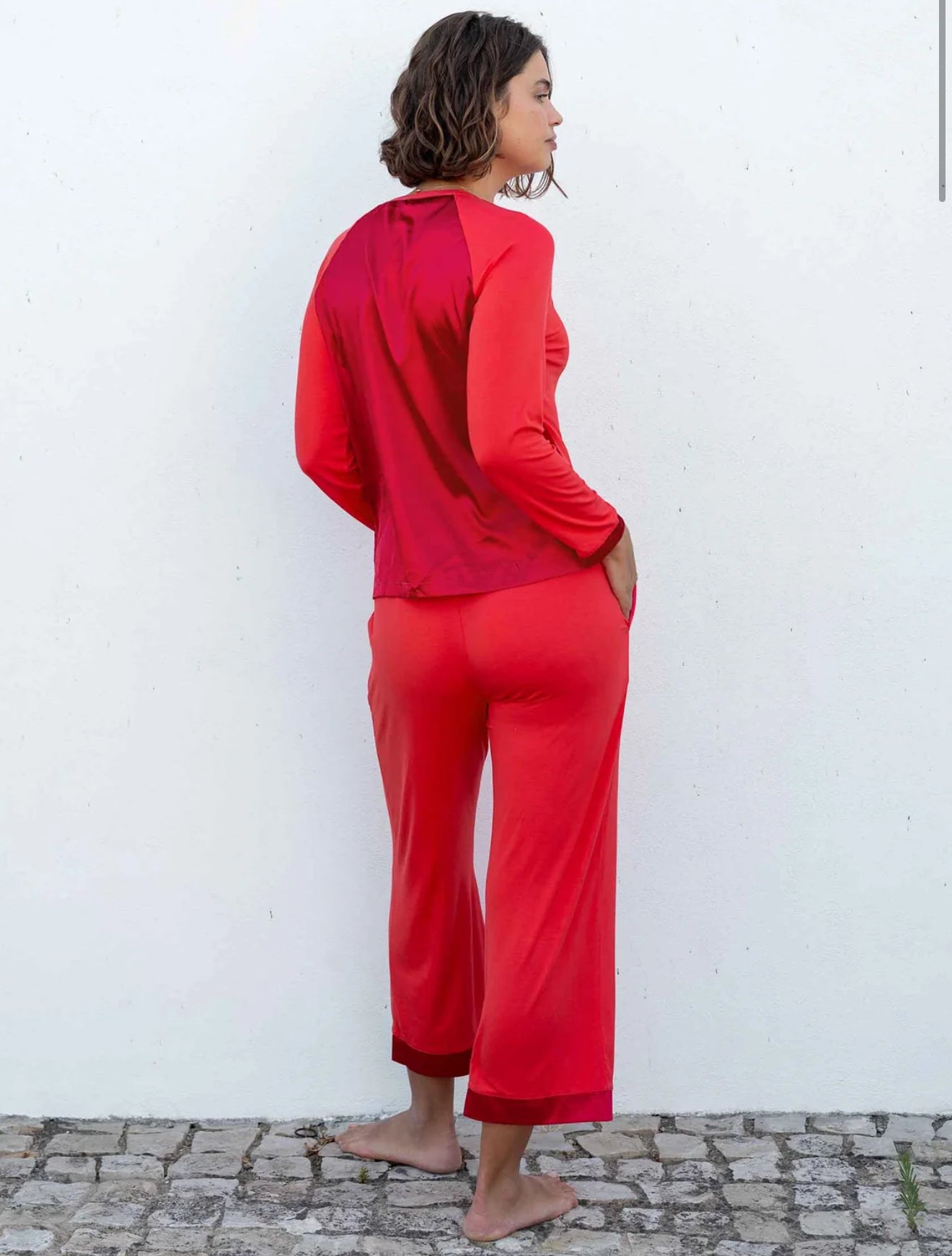 MERSEA | Satin Sailor Modal Pajama Set