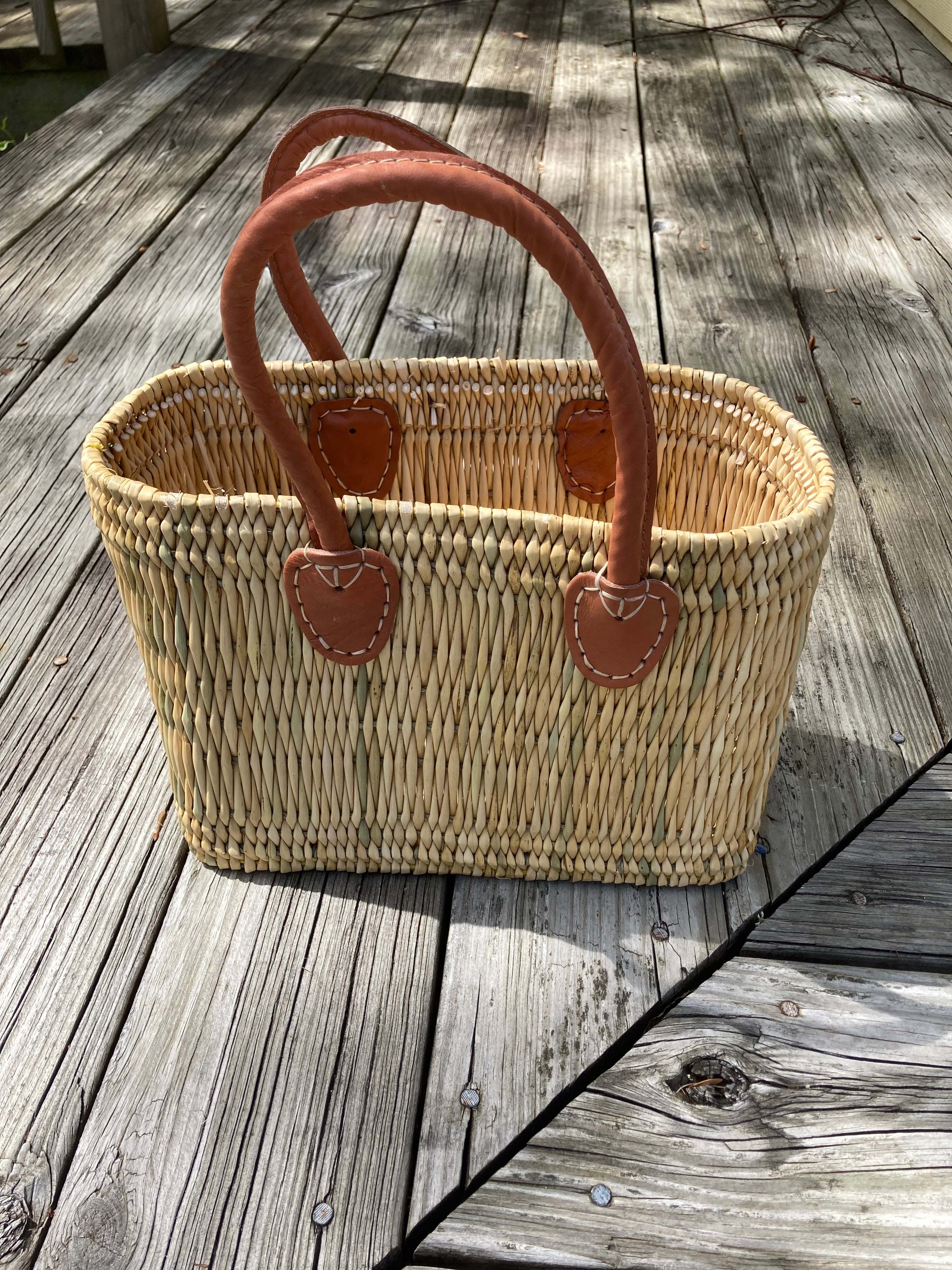 Moroccan Tote with Salmon Leather Handle