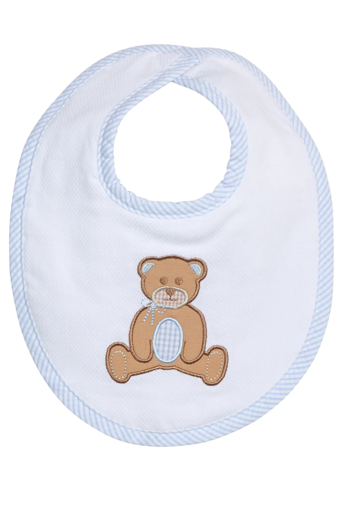 3 Marthas | Teddy Bear Applique Basic Bib Blue