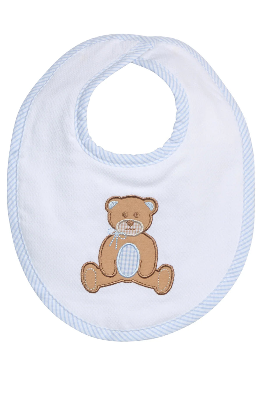 3 Marthas | Teddy Bear Applique Basic Bib Blue