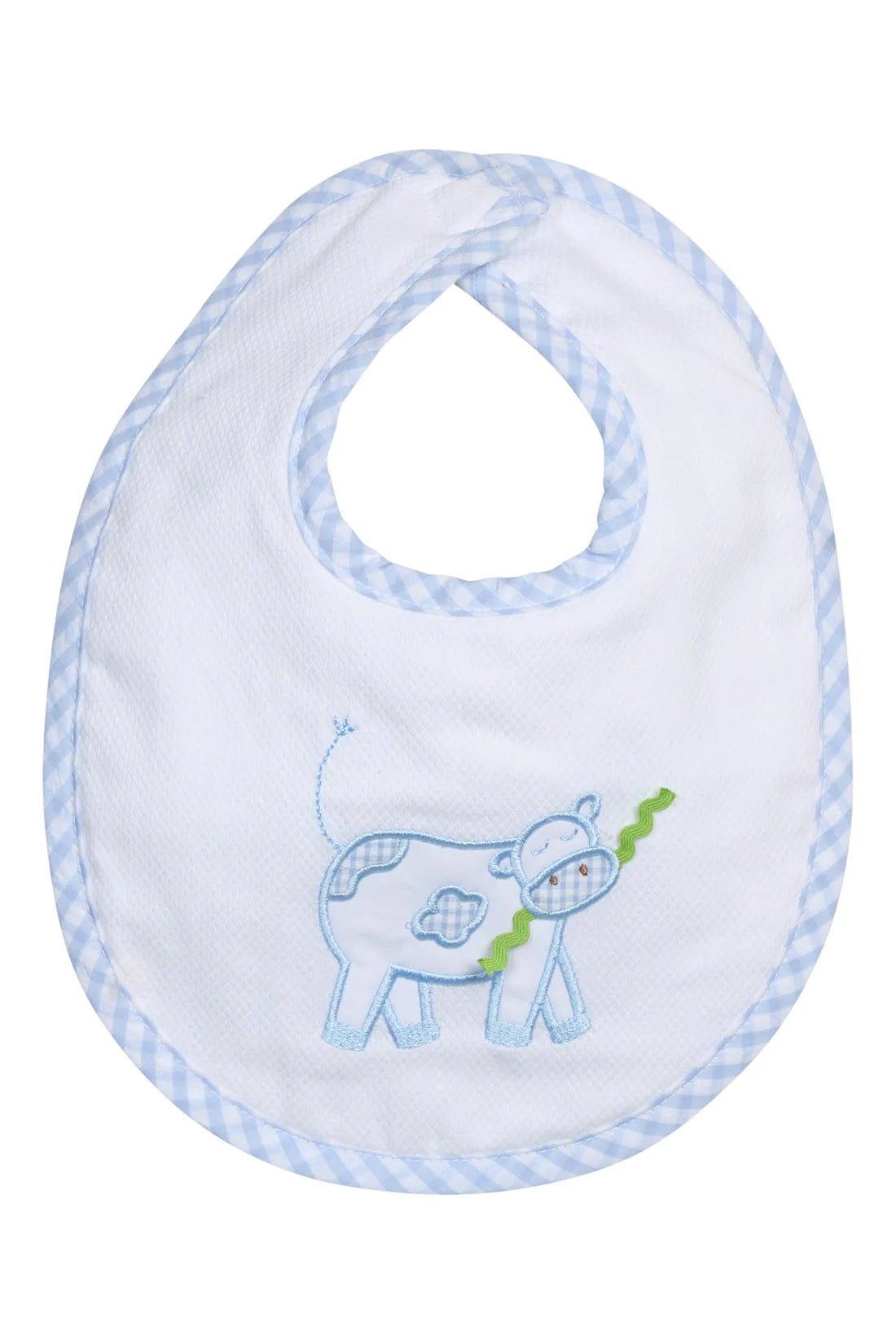 3 Marthas | Cow Applique Basic Bib Blue