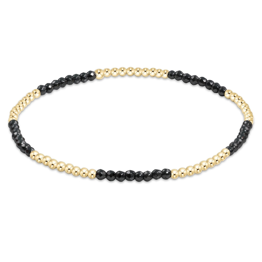 eNewton | Blissful Pattern 2mm Bead Bracelet Faceted Hematite