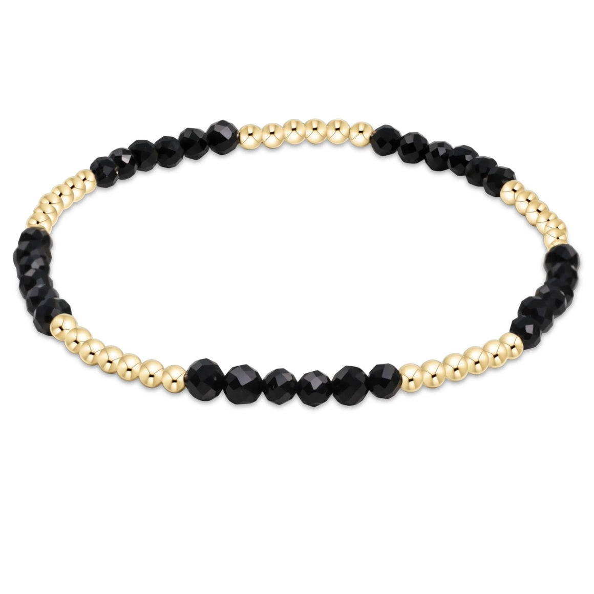 eNewton | Blissful Pattern 2.5 mm Bead Bracelet - Faceted Onyx