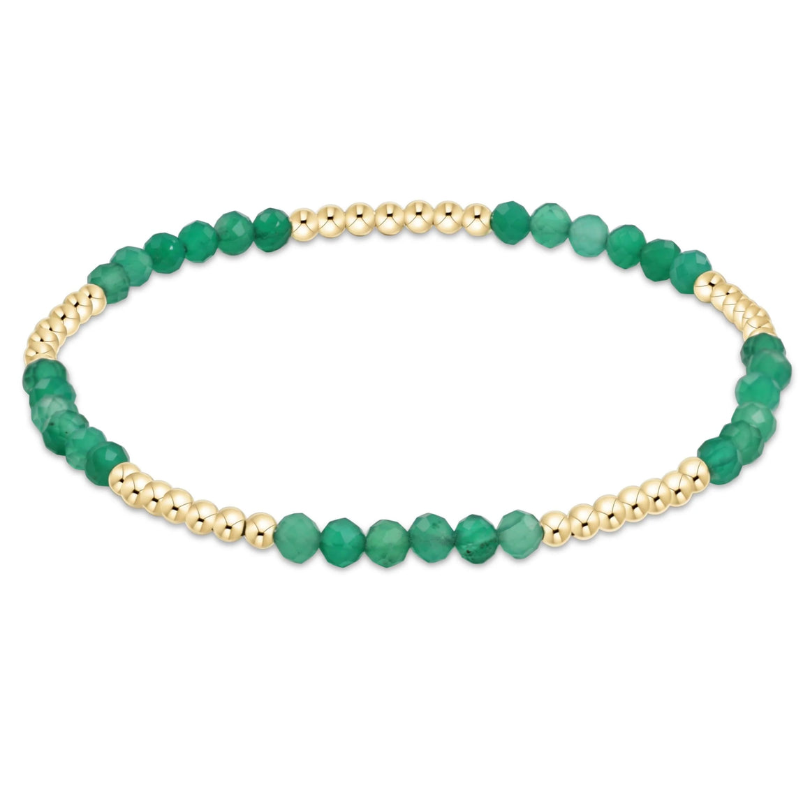 eNewton | Blissful Pattern 2.5 mm Bead Bracelet - Green Onyx