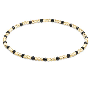 eNewton | Gemstone Gold Sincerity Pattern 2mm Bead Bracelet Faceted Hematite