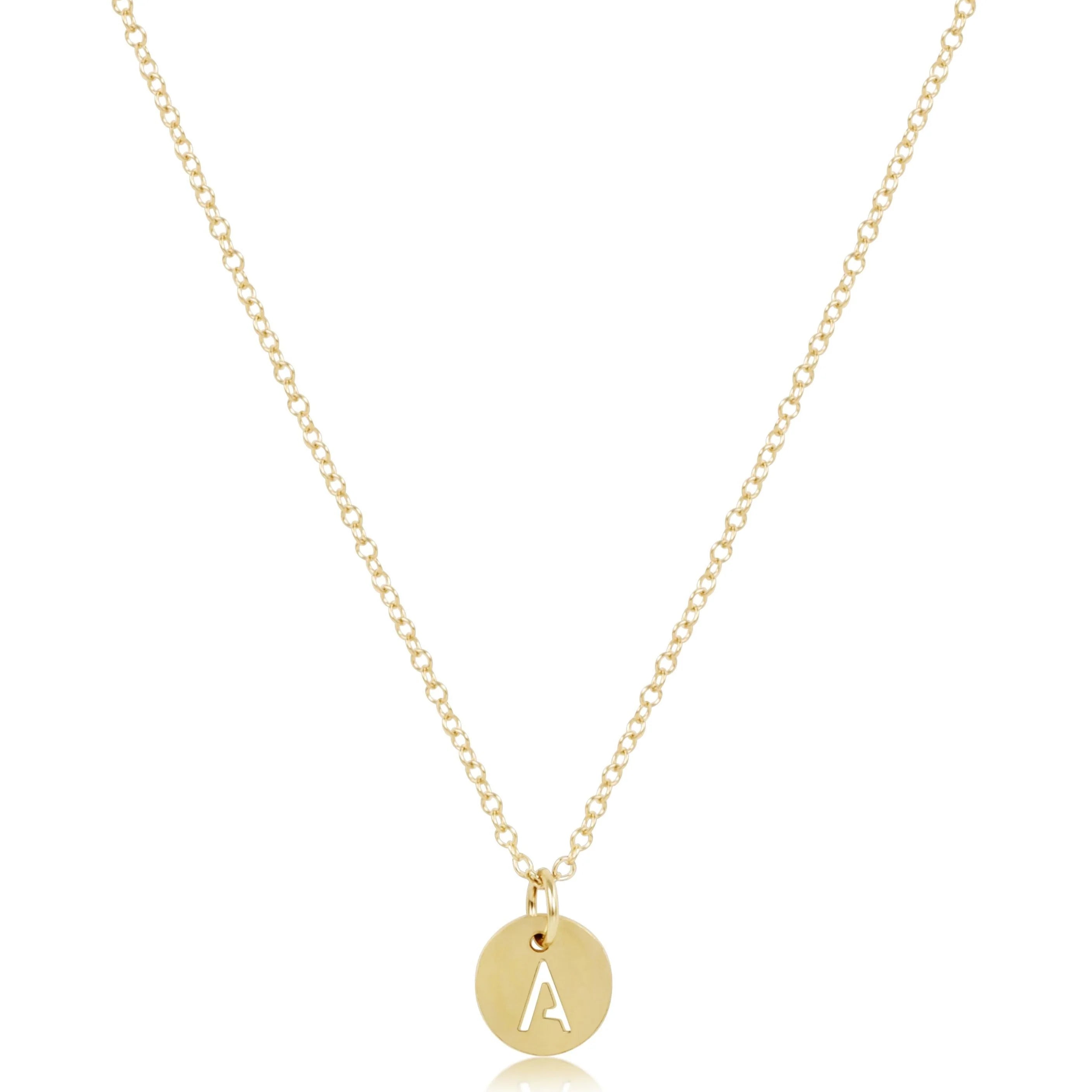 Enewton | Respect Gold Disc Charm 16'' initial necklace
