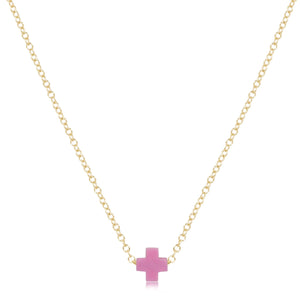 eNewton | 16" Signature Cross Gold Necklace Assorted Colors