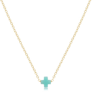 eNewton | 16" Signature Cross Gold Necklace Assorted Colors