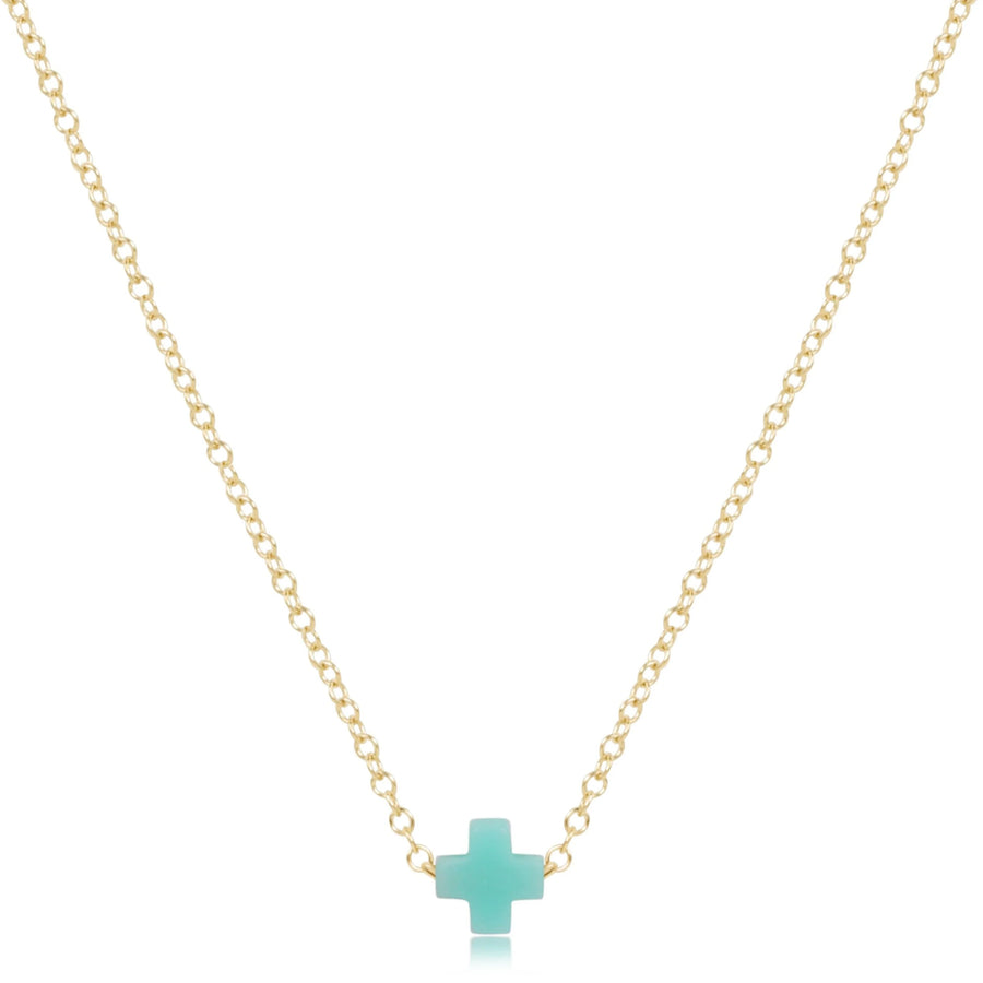 egirl | 14” Necklace Gold - Signature Cross Small