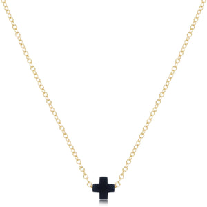 eNewton | 16" Signature Cross Gold Necklace Assorted Colors