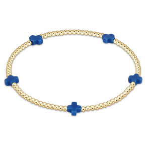 eNewton | Signature Cross Small Gold Pattern 2mm Bead Bracelet