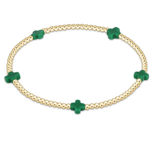 eNewton | Signature Cross Small Gold Pattern 2mm Bead Bracelet