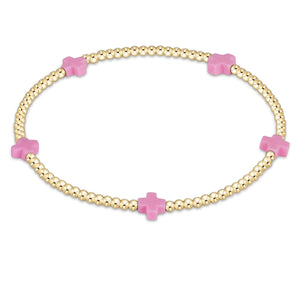 egirl | Signature Cross Small Gold Pattern 2mm Bead Bracelet