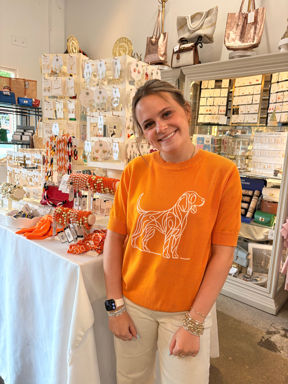Orange Short Sleeved Sweater
