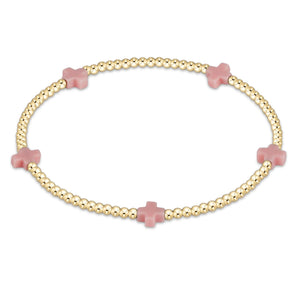 eNewton | Signature Cross Small Gold Pattern 2mm Bead Bracelet