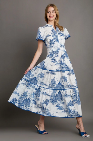 Amanda Toile Tiered Dress