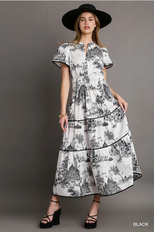 Amanda Toile Tiered Dress