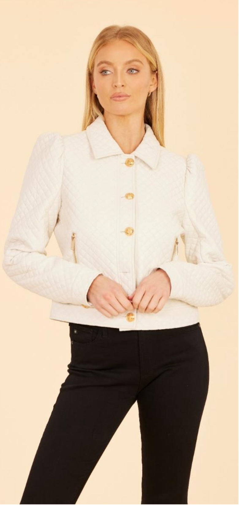 Dolce Cabo | Quilted Puff Shoulder Blazer